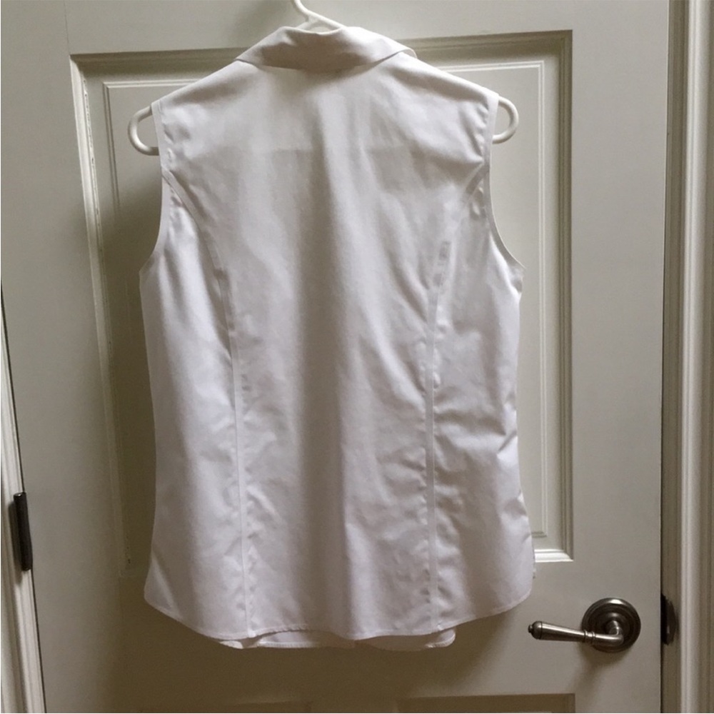 Orvis White Wrinkle Free 100%Cotton Sleeveless Top - Picture 5 of 7